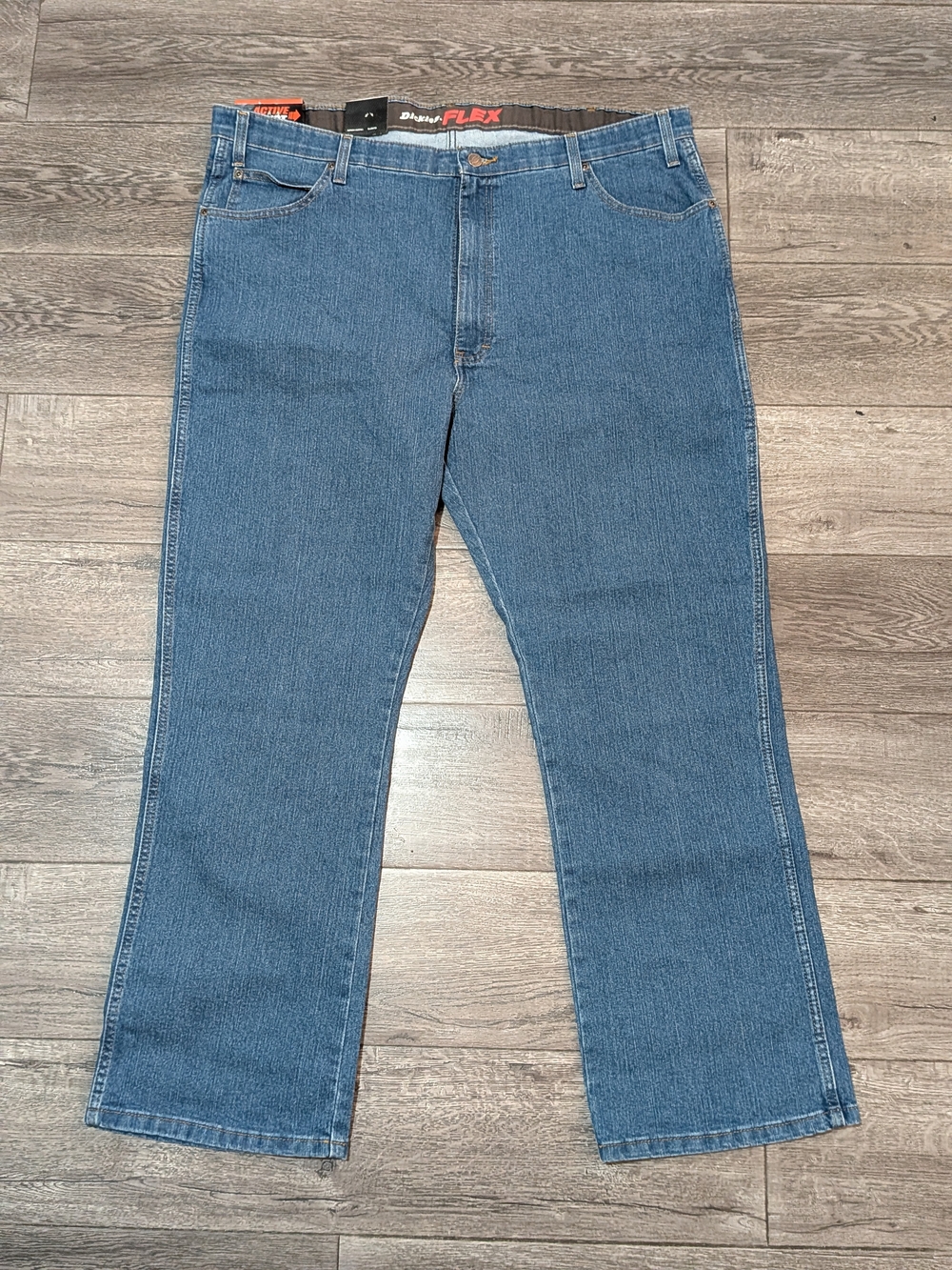 Dickies Flex Mens Jeans 42x30 Blue Regular Fit Straight Leg Active Waist DD800SN